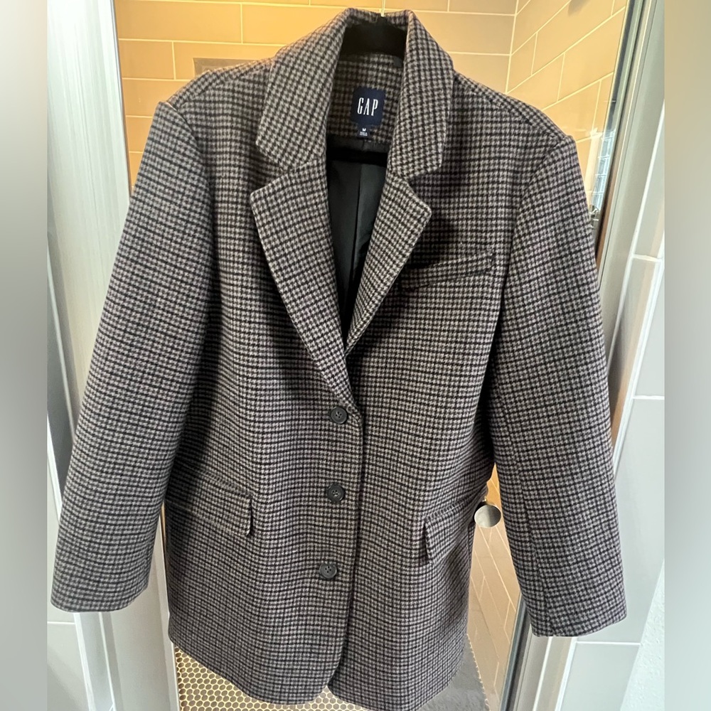 GAP Brown Plaid Wool Blazer – Size Medium